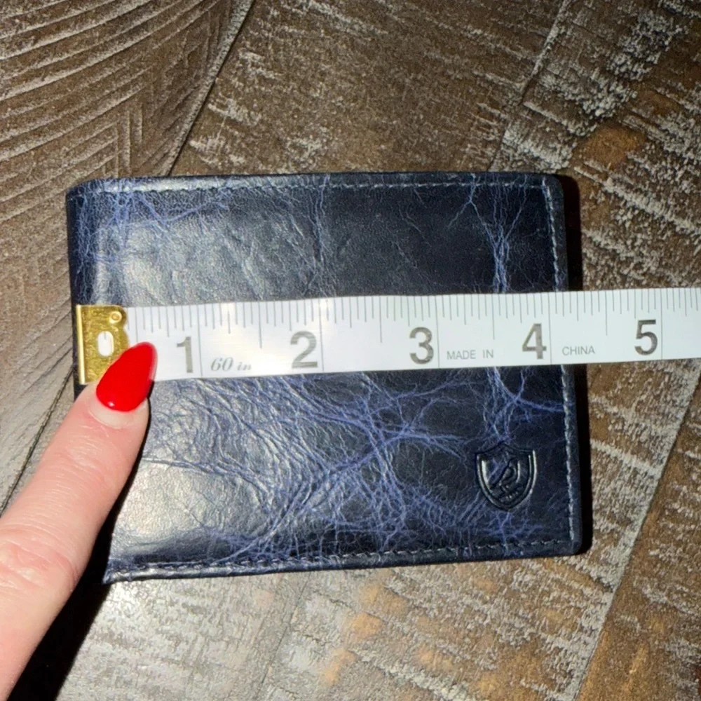 COCHOR Luxury Midnight Blue Leather Wallet